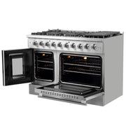 FORNO Galiano 48" Freestanding French Door Gas Range, FFSGS6444-48 FORNO