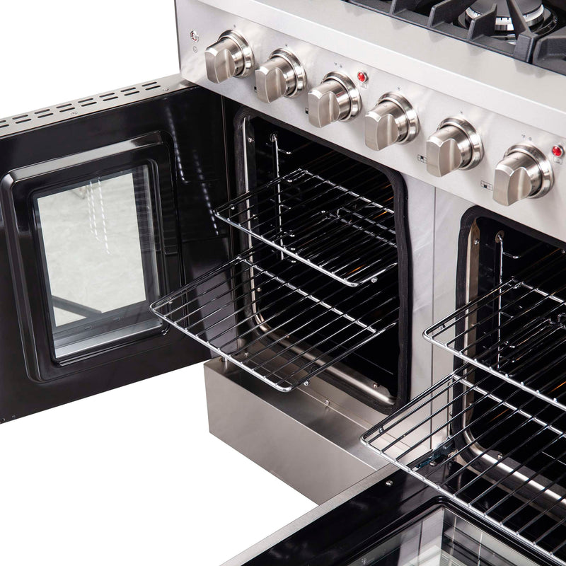 FORNO Galiano 48" Freestanding French Door Gas Range, FFSGS6444-48 FORNO