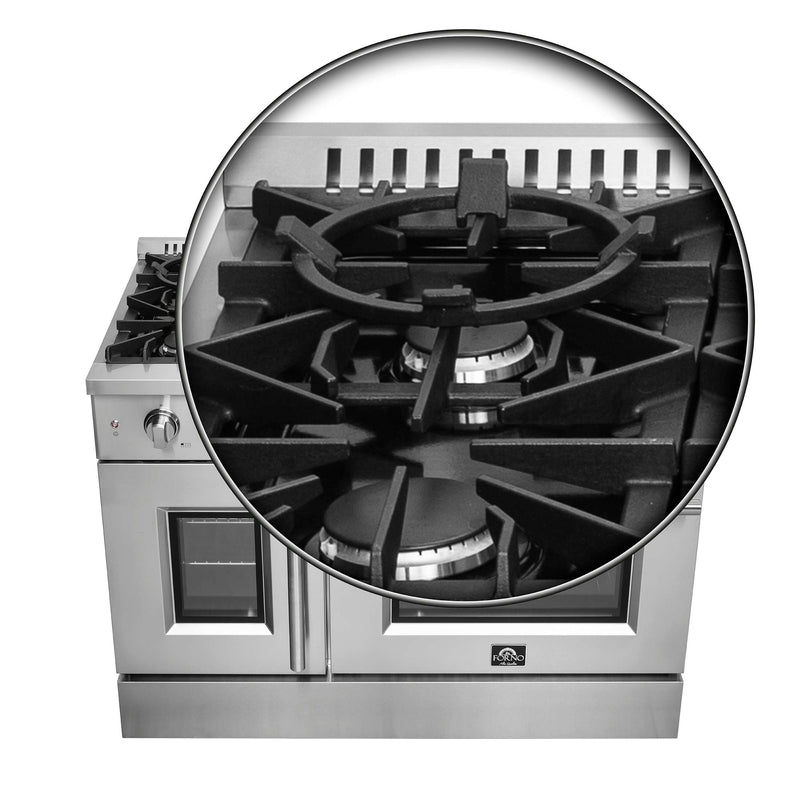 FORNO Galiano 48" Freestanding French Door Gas Range, FFSGS6444-48 FORNO