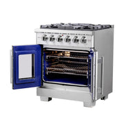 FORNO Capriasca 30" Freestanding French Door Gas Range, FFSGS6460-30 FORNO