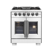 FORNO Capriasca 30" Freestanding French Door Gas Range, FFSGS6460-30 FORNO