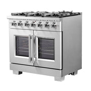 FORNO Capriasca 36" Freestanding French Door Gas Range, FFSGS6460-36 FORNO