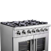 FORNO Capriasca 36" Freestanding French Door Gas Range, FFSGS6460-36 FORNO