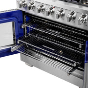 FORNO Capriasca 36" Freestanding French Door Gas Range, FFSGS6460-36 FORNO