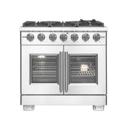 FORNO Capriasca 36" Freestanding French Door Gas Range, FFSGS6460-36 FORNO