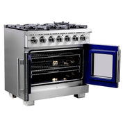 FORNO Capriasca 36" Freestanding French Door Gas Range, FFSGS6460-36 FORNO
