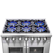 FORNO Capriasca 36" Freestanding French Door Gas Range, FFSGS6460-36 FORNO