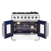 FORNO Capriasca 36" Freestanding French Door Gas Range, FFSGS6460-36 FORNO