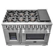 FORNO Capriasca 48" Freestanding French Door Gas Range, FFSGS6460-48 FORNO