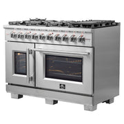 FORNO Capriasca 48" Freestanding French Door Gas Range, FFSGS6460-48 FORNO