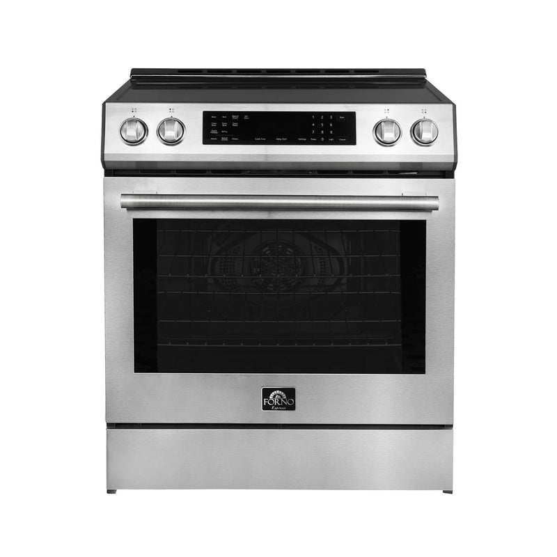 FORNO Donatello Espresso 30-Inch Slide-In Induction Range Stainless-Steel, FFSIN0905-30 FORNO