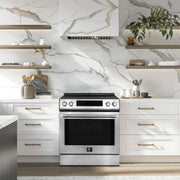 FORNO Donatello Espresso 30-Inch Slide-In Induction Range Stainless-Steel, FFSIN0905-30 FORNO