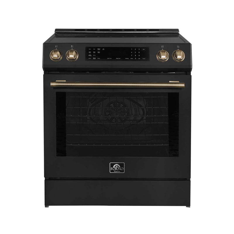 FORNO Donatello Espresso 30-Inch Slide-In Induction Range Black, FFSIN0905-30BLK FORNO