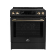 FORNO Donatello Espresso 30-Inch Slide-In Induction Range Black, FFSIN0905-30BLK FORNO