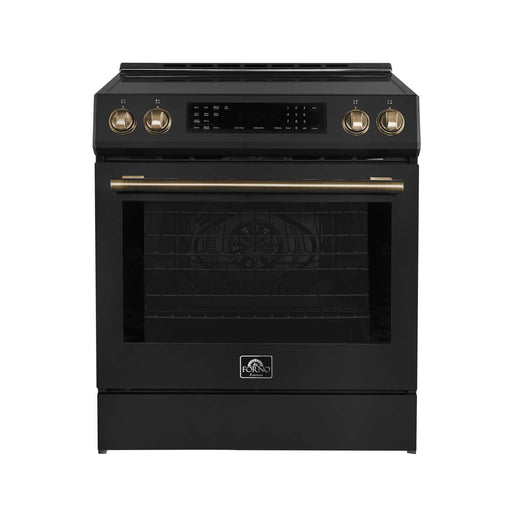 FORNO Donatello Espresso 30-Inch Slide-In Induction Range Black, FFSIN0905-30BLK FORNO