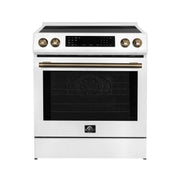 FORNO Donatello Espresso  30-Inch Slide-In Induction Range White, FFSIN0905-30WHT FORNO