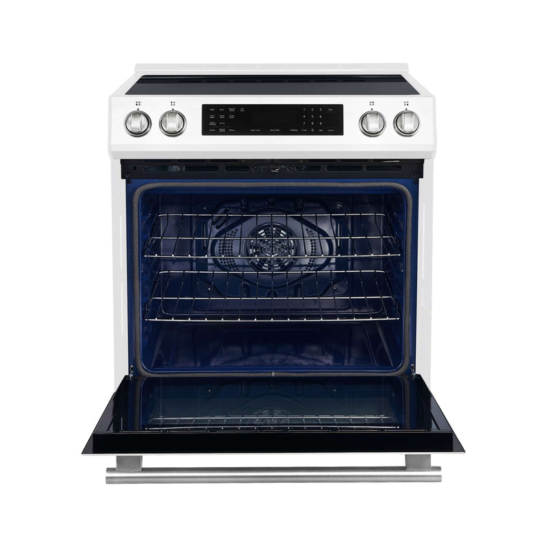 FORNO Donatello Espresso  30-Inch Slide-In Induction Range White, FFSIN0905-30WHT FORNO