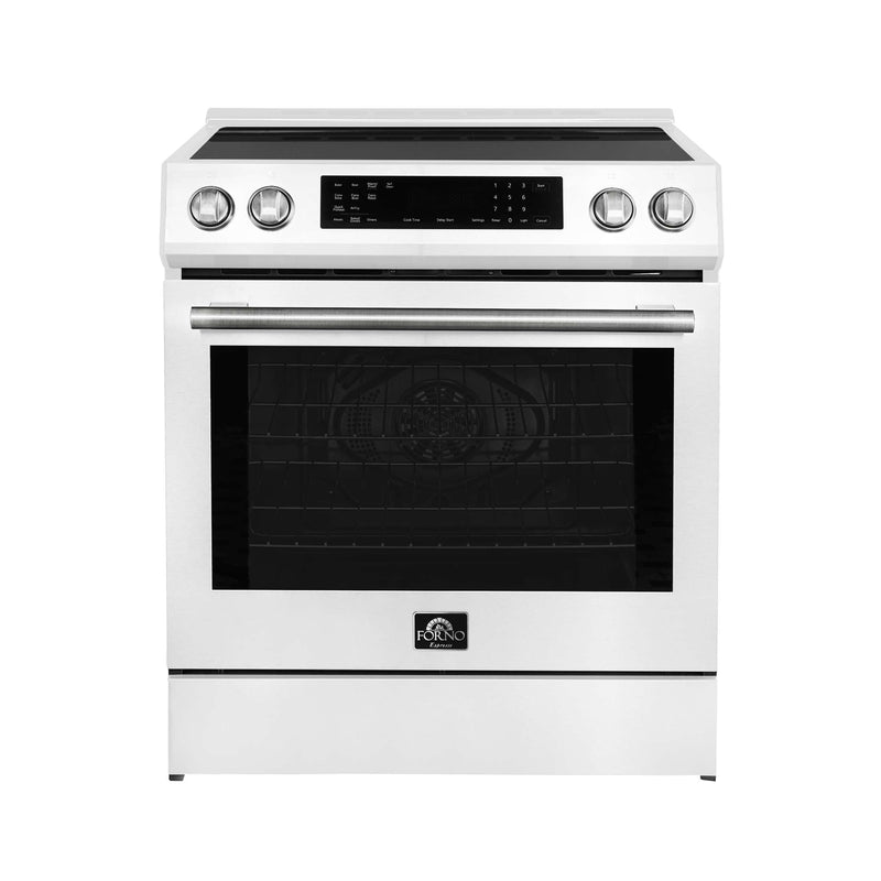 FORNO Donatello Espresso  30-Inch Slide-In Induction Range White, FFSIN0905-30WHT FORNO