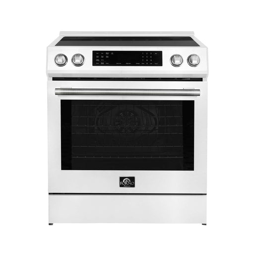FORNO Donatello Espresso  30-Inch Slide-In Induction Range White, FFSIN0905-30WHT FORNO