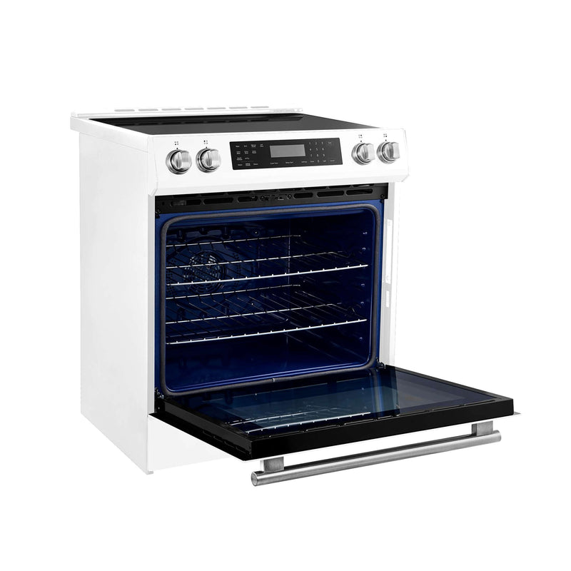FORNO Donatello Espresso  30-Inch Slide-In Induction Range White, FFSIN0905-30WHT FORNO