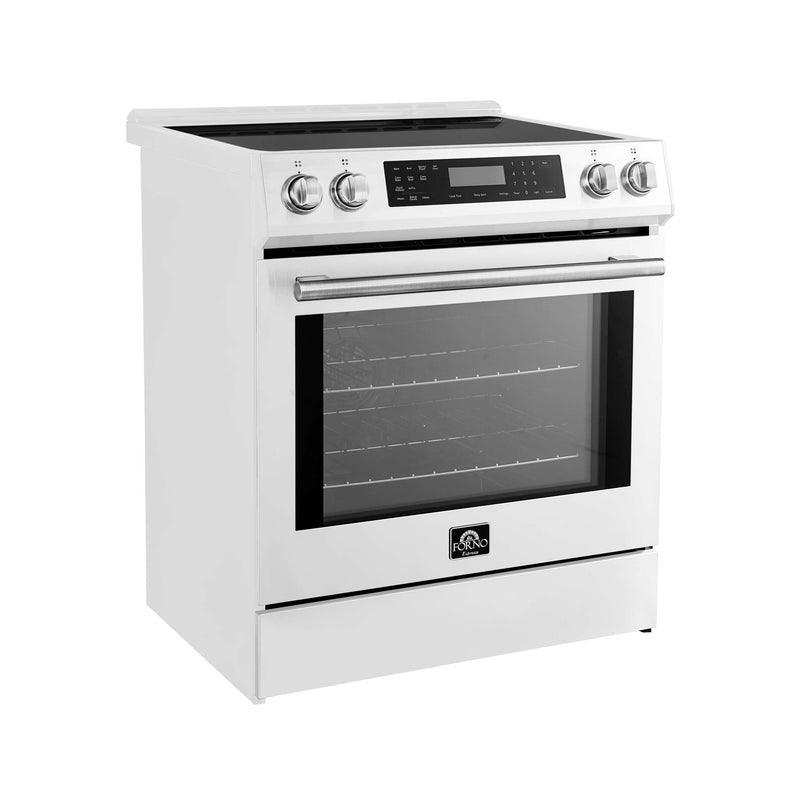 FORNO Donatello Espresso  30-Inch Slide-In Induction Range White, FFSIN0905-30WHT FORNO
