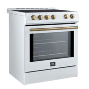 FORNO Leonardo Espresso 30-Inch Slide-In White Induction Range, FFSIN0982-30WHT FORNO