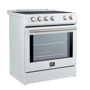 FORNO Leonardo Espresso 30-Inch Slide-In White Induction Range, FFSIN0982-30WHT FORNO