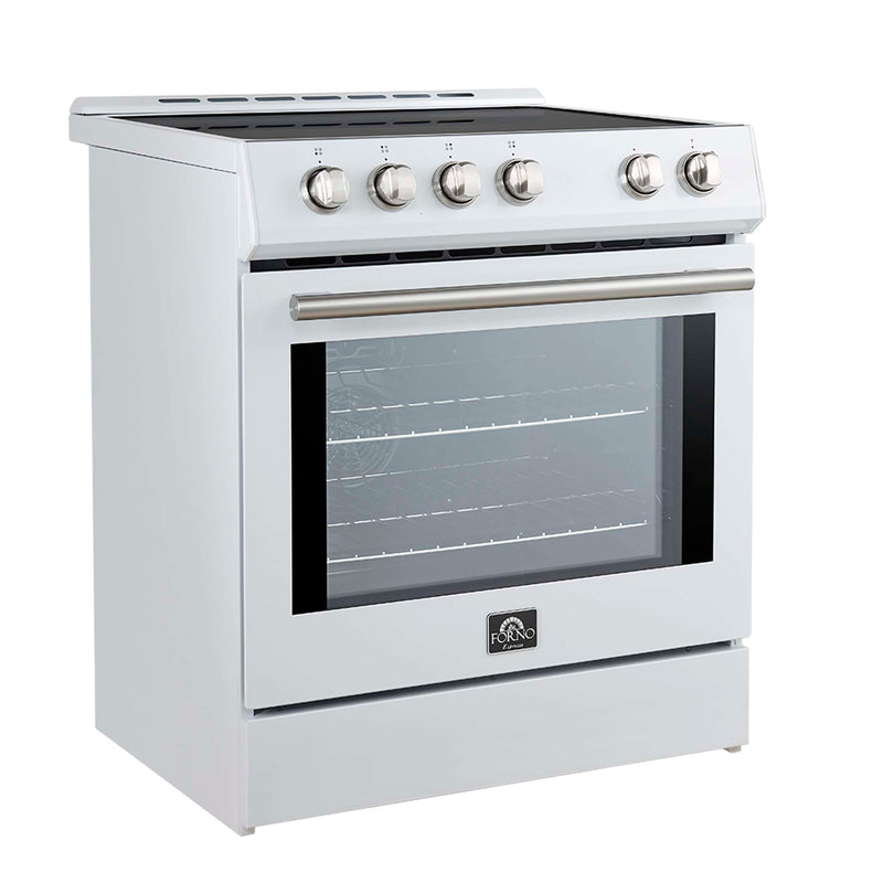 FORNO Leonardo Espresso 30-Inch Slide-In White Induction Range, FFSIN0982-30WHT FORNO