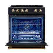 FORNO Leonardo Espresso 30-Inch Slide-In Black Induction Range, FFSIN0982-30BLK FORNO