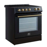 FORNO Leonardo Espresso 30-Inch Slide-In Black Induction Range, FFSIN0982-30BLK FORNO