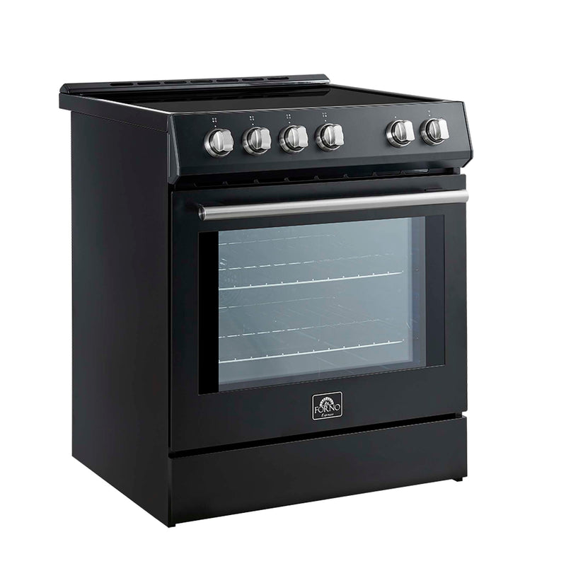 FORNO Leonardo Espresso 30-Inch Slide-In Black Induction Range, FFSIN0982-30BLK FORNO