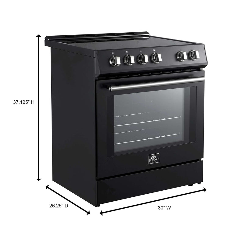FORNO Leonardo Espresso 30-Inch Slide-In Black Induction Range, FFSIN0982-30BLK FORNO
