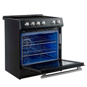 FORNO Leonardo Espresso 30-Inch Slide-In Black Induction Range, FFSIN0982-30BLK FORNO