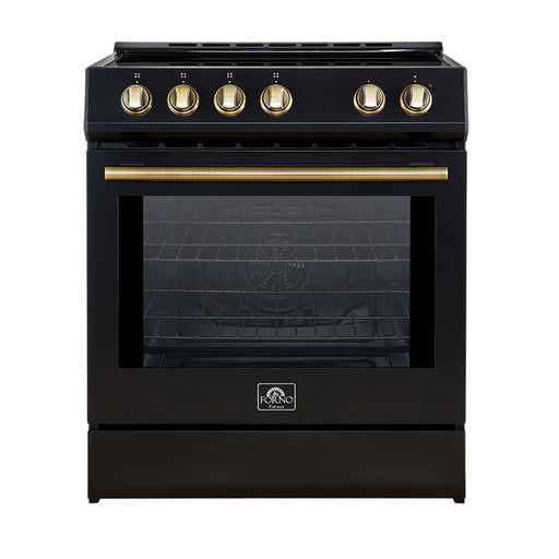 FORNO Leonardo Espresso 30-Inch Slide-In Black Induction Range, FFSIN0982-30BLK FORNO