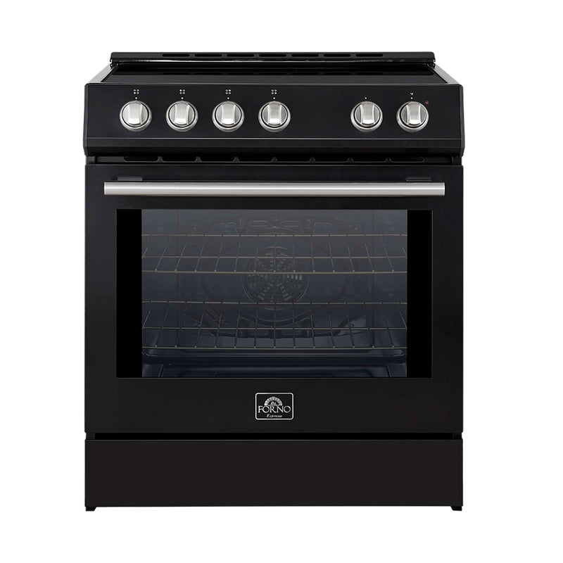 FORNO Leonardo Espresso 30-Inch Slide-In Black Induction Range, FFSIN0982-30BLK FORNO
