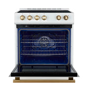 FORNO Leonardo Espresso 30-Inch Slide-In White Induction Range, FFSIN0982-30WHT FORNO