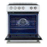 FORNO Leonardo Espresso 30-Inch Slide-In White Induction Range, FFSIN0982-30WHT FORNO