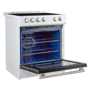 FORNO Leonardo Espresso 30-Inch Slide-In White Induction Range, FFSIN0982-30WHT FORNO