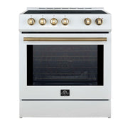 FORNO Leonardo Espresso 30-Inch Slide-In White Induction Range, FFSIN0982-30WHT FORNO