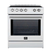 FORNO Leonardo Espresso 30-Inch Slide-In White Induction Range, FFSIN0982-30WHT FORNO