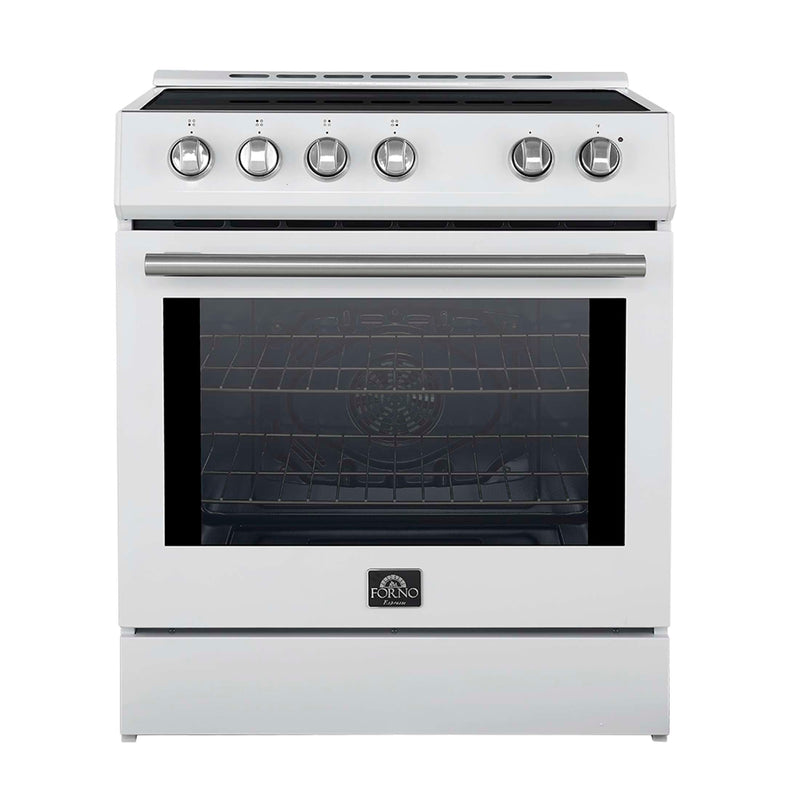 FORNO Leonardo Espresso 30-Inch Slide-In White Induction Range, FFSIN0982-30WHT FORNO