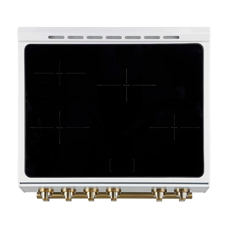 FORNO Leonardo Espresso 30-Inch Slide-In White Induction Range, FFSIN0982-30WHT FORNO