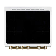 FORNO Leonardo Espresso 30-Inch Slide-In White Induction Range, FFSIN0982-30WHT FORNO