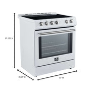 FORNO Leonardo Espresso 30-Inch Slide-In White Induction Range, FFSIN0982-30WHT FORNO