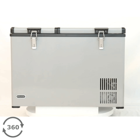 Whynter - 90 Quart Dual Zone Portable Fridge/ Freezer with 12v Option and Wheels | FM-901DZ Whynter
