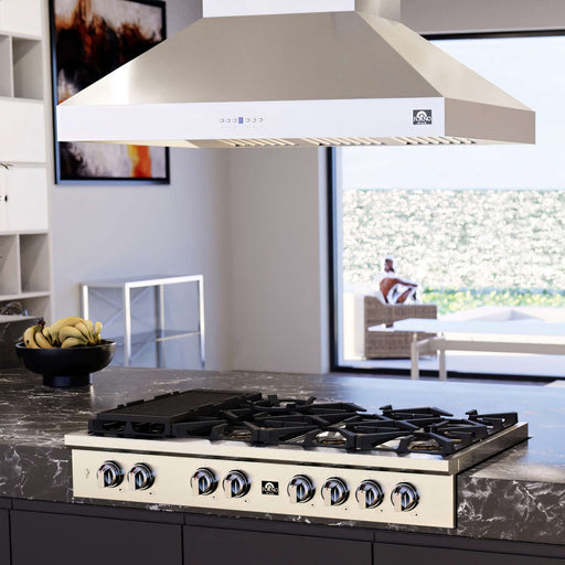 FORNO Coppito 48" 1,200 CFM Island Range Hood in Stainless Steel- FRHIS5129-48 FORNO