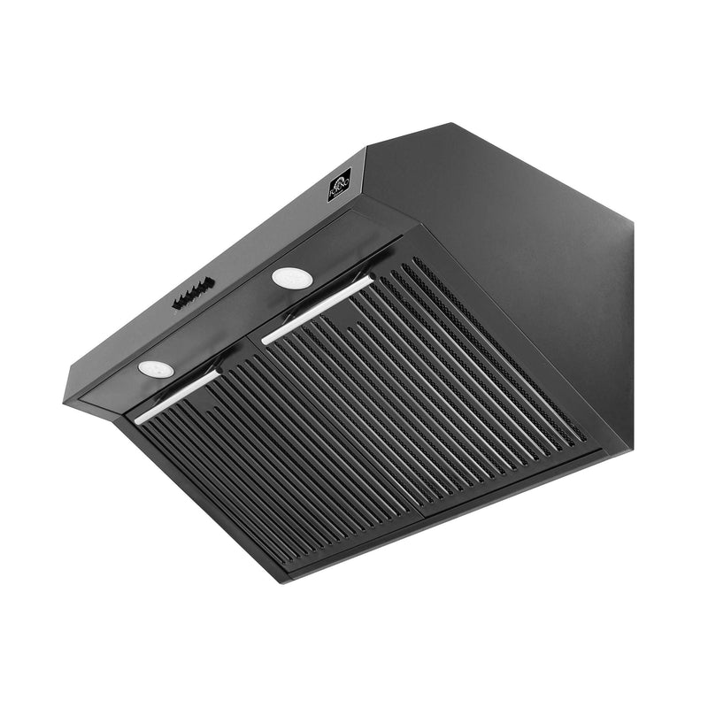 FORNO Bari Espresso 30" Under Cabinet Range Hood in Black, FRHUC5255-30BLK FORNO