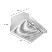 FORNO Bari Espresso 30" Under Cabinet Range Hood in Stainless-Steel, FRHUC5255-30 FORNO