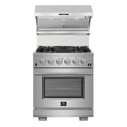 FORNO Savona - 30" Wall Mount Range Hood with Hybrid Stainless Filters & Back Splash, FRHWM5029-30HB FORNO