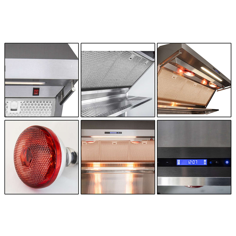 FORNO Savona - 36" Wall Mount Range Hood with Hybrid Stainless Filters & Back Splash, FRHWM5029-36HB FORNO